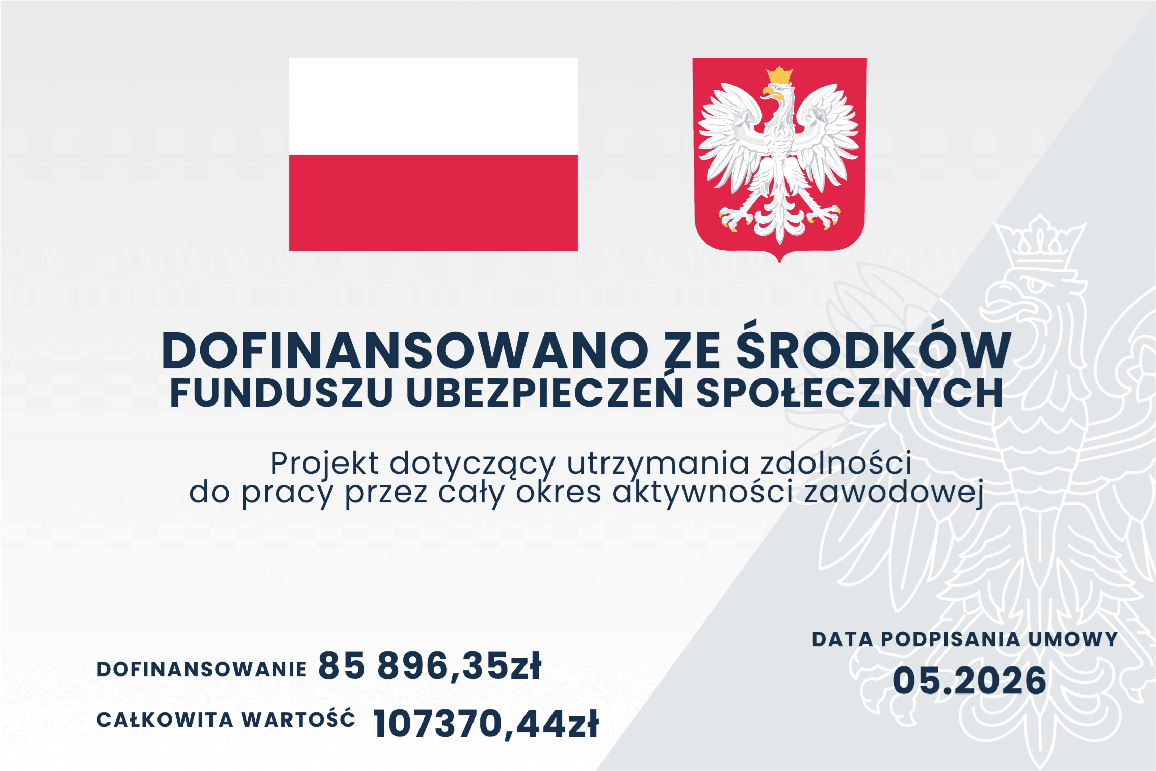 Dofinansowanie ze środków Funduszu Ubezpieczeń Społecznych